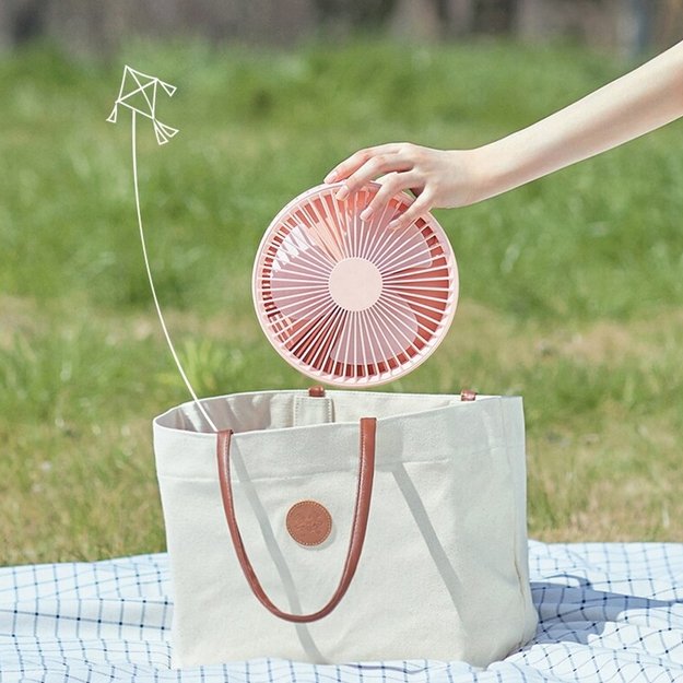 Įkraunamas ventiliatorius - Rožinė 3