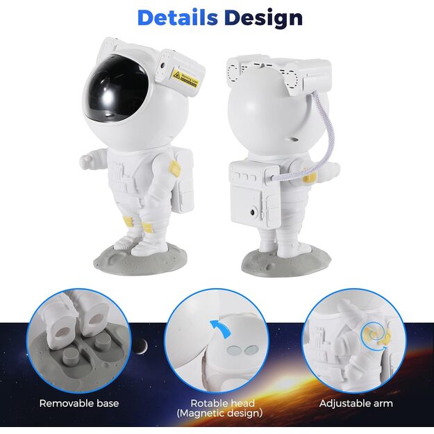 Projektorius astronautas robotas