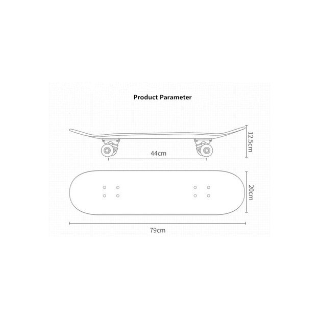 Riedlentė skate board 80 cm., LED šviečiantys ratukai