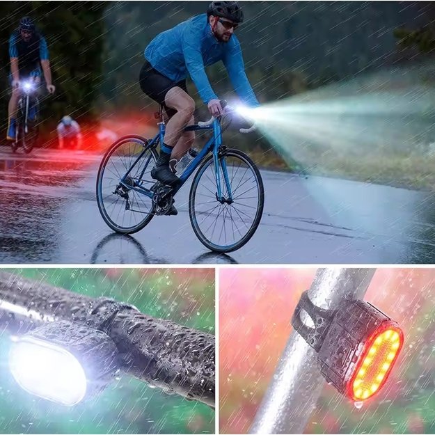 Įkraunami dviračio žibintų rinkinys 5