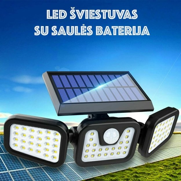 LED šviestuvas su saulės baterija