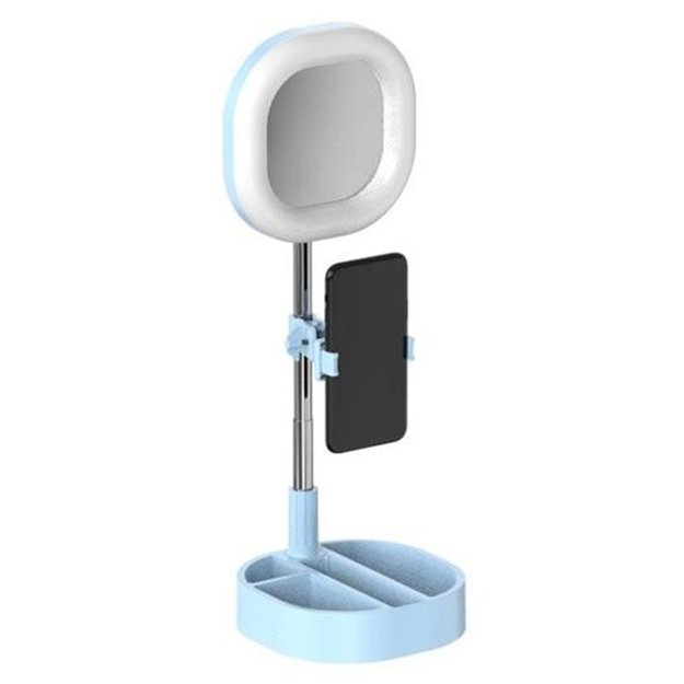 LED  Selfie  veidrodis su stovu - Rožinė