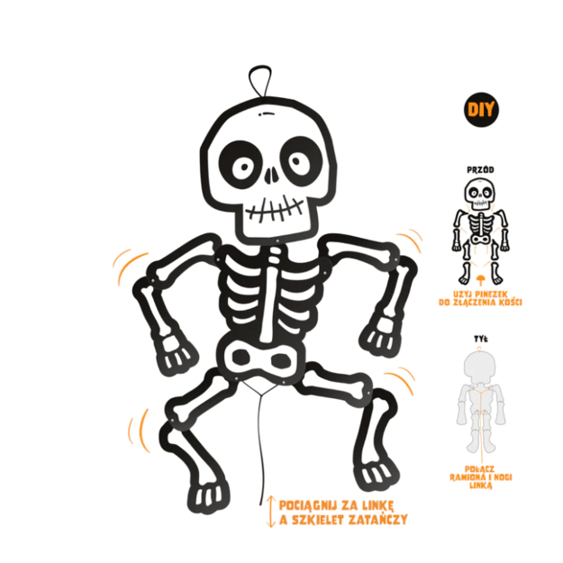 Kabantis skeletas Monstras helovino dekoracija