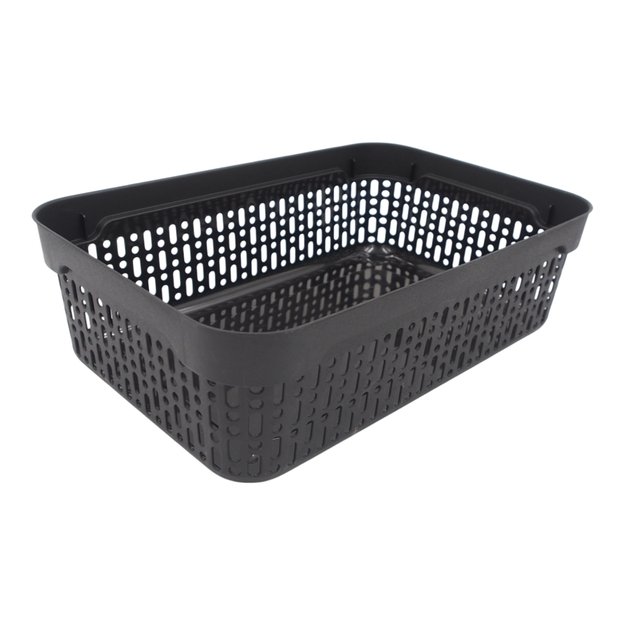 Plastikinė dėžė su dangčiu 40×30×13 cm JUODA 1
