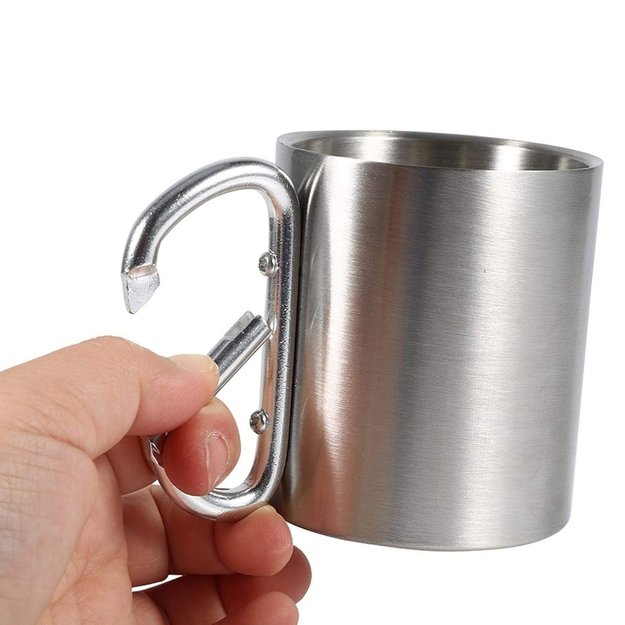 Turistinis puodelis su karabinu 300ml. 2