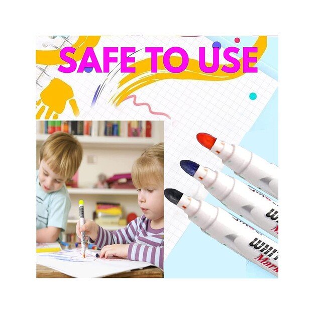 Magiški flomasteriai plaukiojantys ant vandens piešiniai rinkinyje yra 11 vnt. ir porcelianinis šaukštelis 1