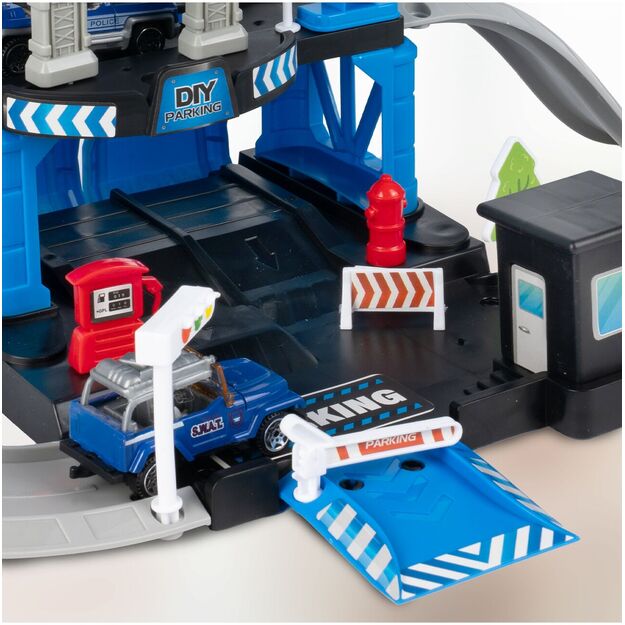 Trasa garažas policijos malūnsparnis ir mašinos 5