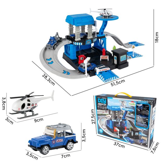 Trasa garažas policijos malūnsparnis ir mašinos 2