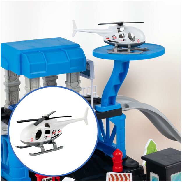 Trasa garažas policijos malūnsparnis ir mašinos 8