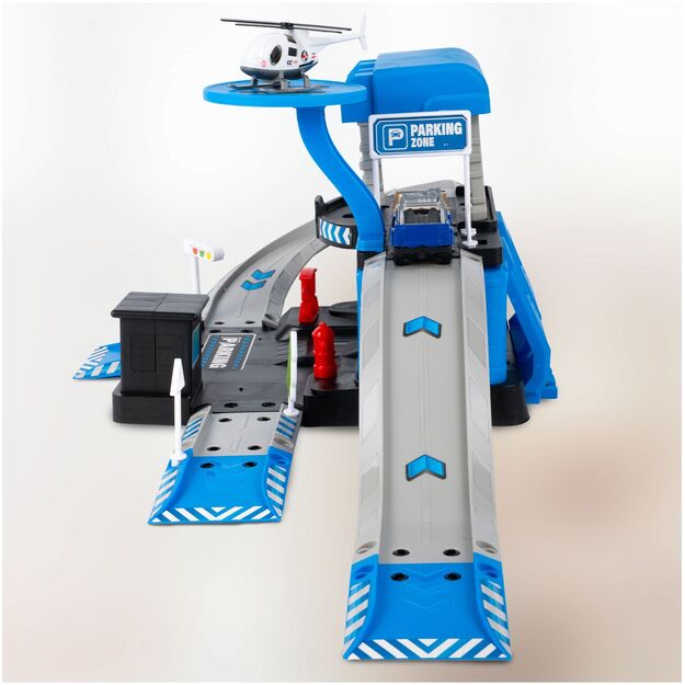 Trasa garažas policijos malūnsparnis ir mašinos 6