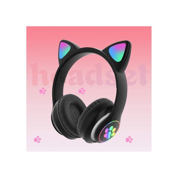 Belaidės ausinės Belaidės Bluetooth ausinės  Cat ears  su LED apšvietimu