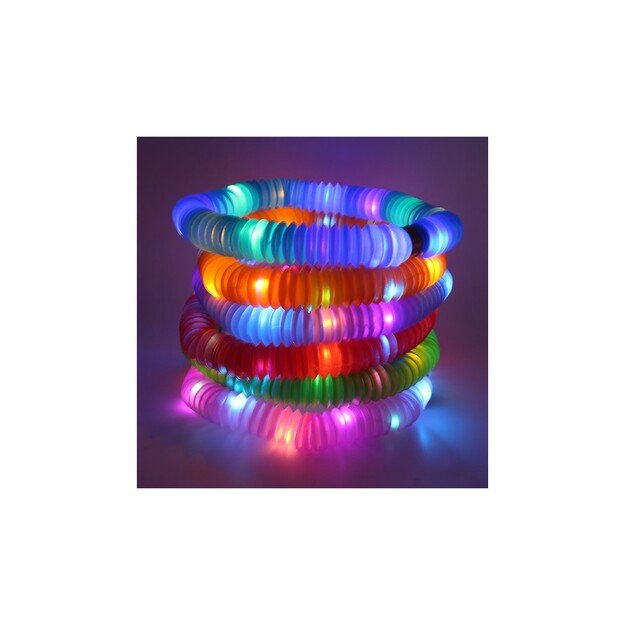 Šlanga/vamzdis fidget  pop led šviečianti 6 vnt,