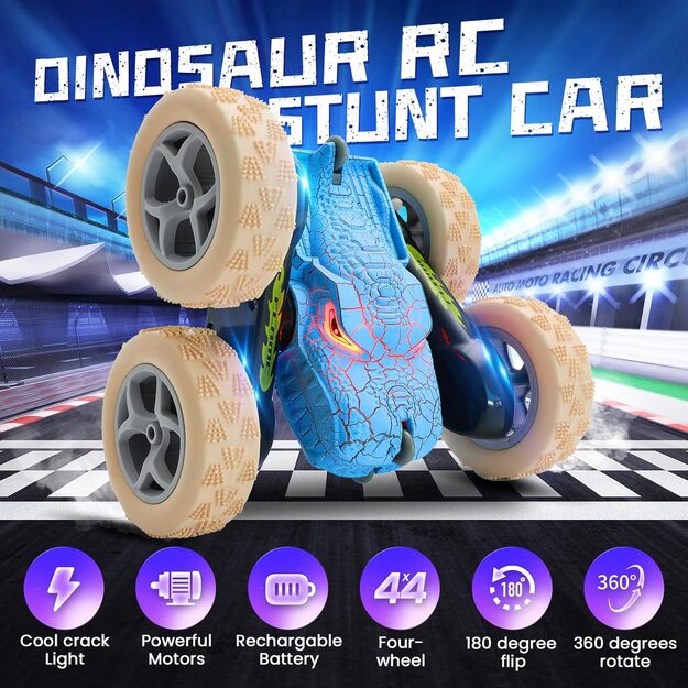 RC stunt mašina DINOZAURAS su valdymo pultu 3