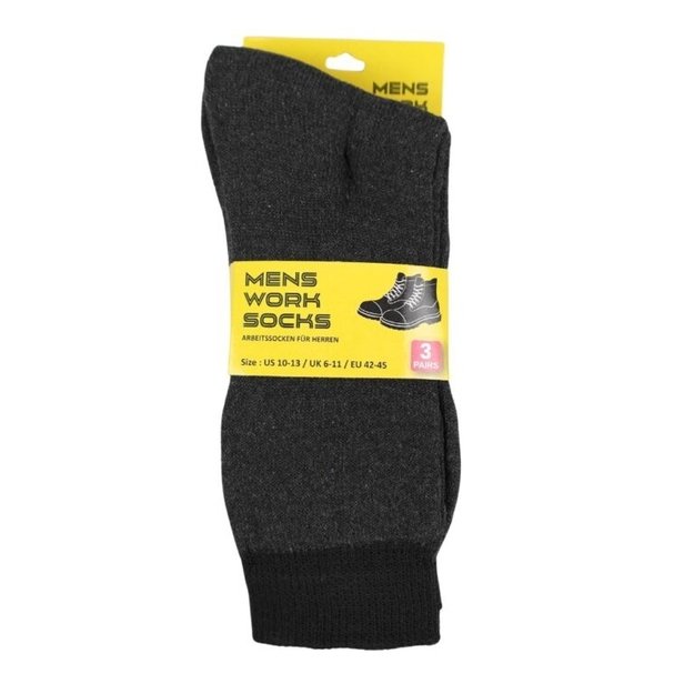 Darbo kojinės vyrams, 3 poros (EU 42–45, juodos)