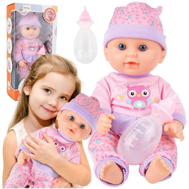 Interaktyvi lėlė kūdikis su buteliuku 31 cm