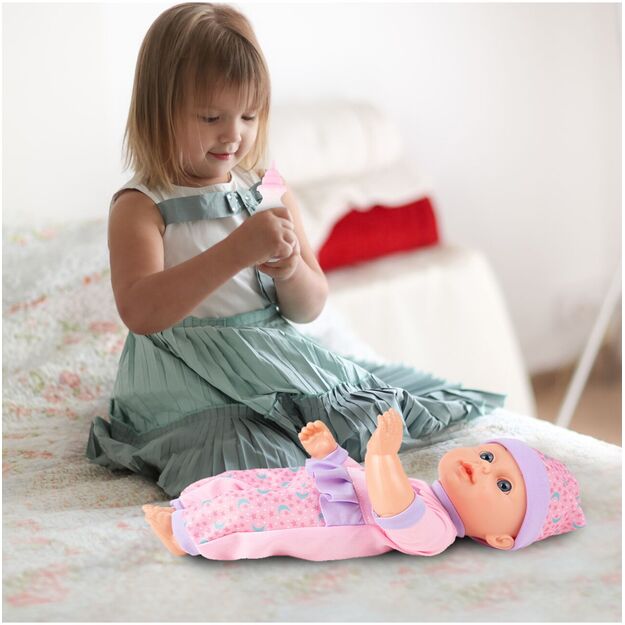 Interaktyvi lėlė kūdikis su buteliuku 31 cm 5
