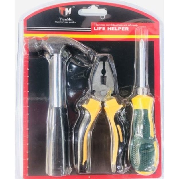 Plaktuko, replių ir atsuktuvo rinkinys