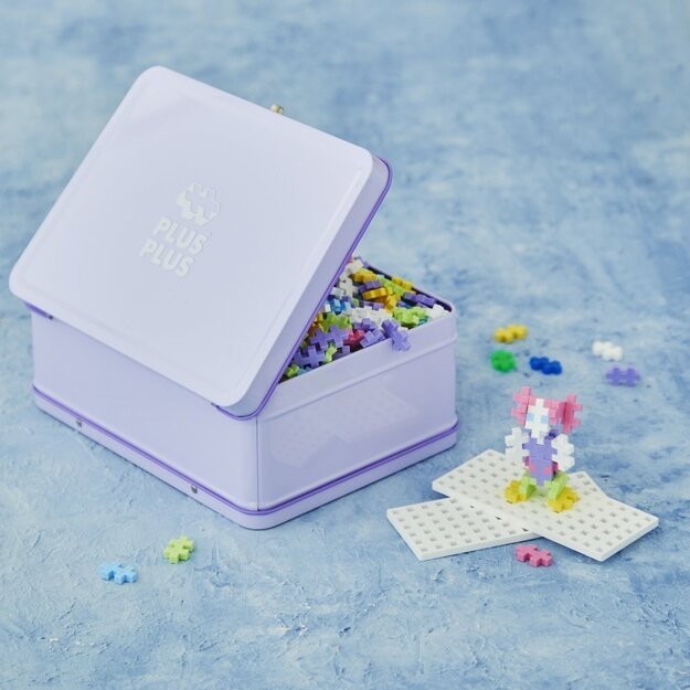 PLUS PLUS konstruktorius lagaminas pastelinis metalinis 1