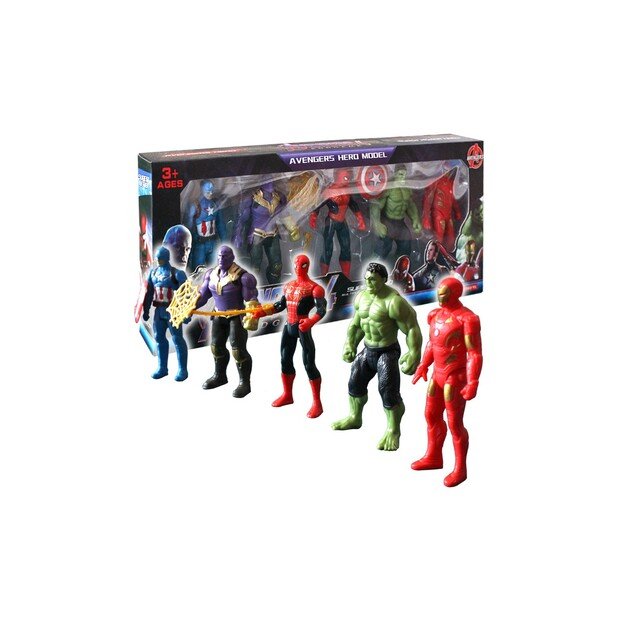 Keršytojų herojų figūrėlės- AVENGERS SPIDERMAN, HULK, IRON MAN, THANOS