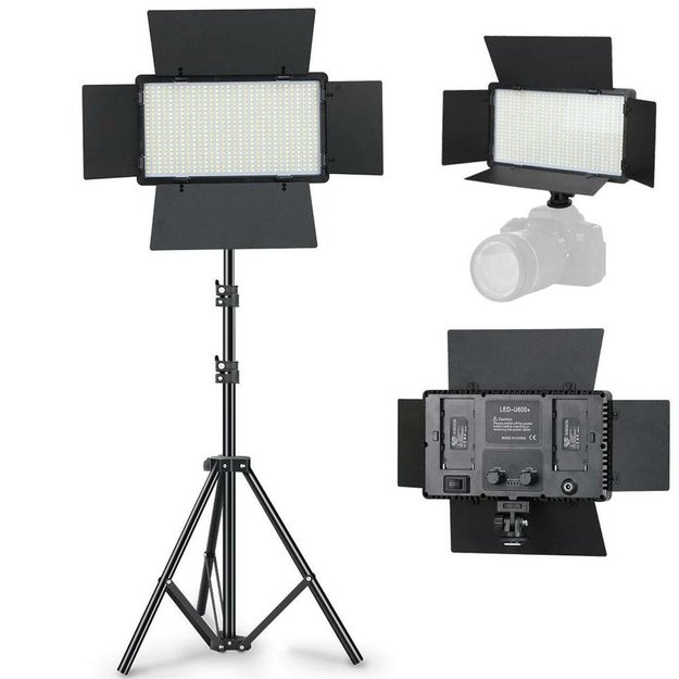 LED panelinė lempa su trikoju 800 pro KIT 2