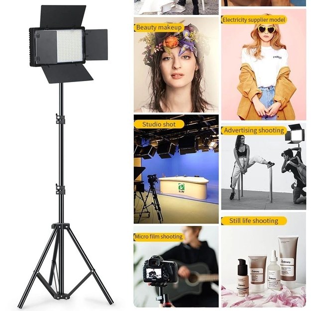 LED panelinė lempa su trikoju 800 pro KIT 3