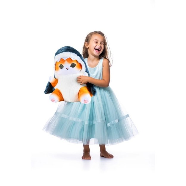 Minkšta pliušinė pagalvėlė – katinas rykliuko kostiume 2