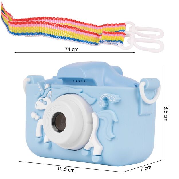 Fotoaparatas vaikui su atminties kortele 16 GB, 5 žaidimai, silikoninis dėkliukas 10