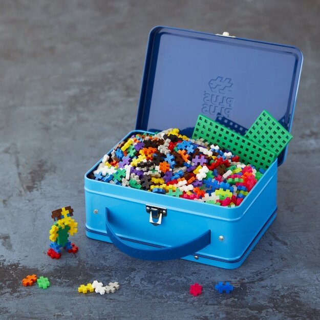 PLUS PLUS konstruktorius lagaminas mėlynas metalinis 4