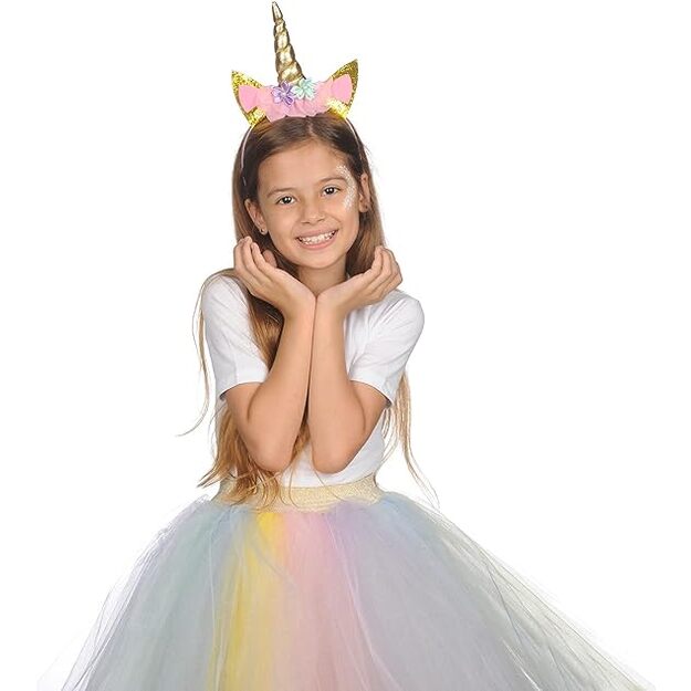 Unicorn (vienaragio) lankelis su veido dekoravimo akmenukais
