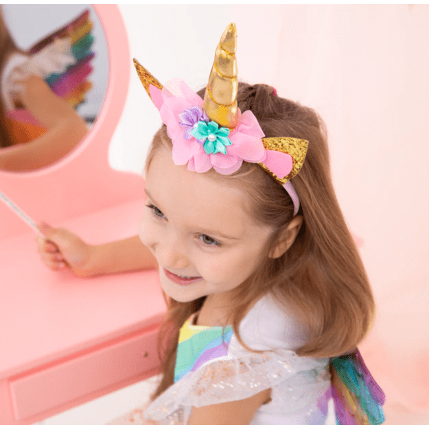 Unicorn (vienaragio) lankelis su veido dekoravimo akmenukais