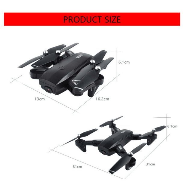 Dronas r/c valdomas programėle, su filmavimo funkcija , 2 baterijos 3.7V, LED