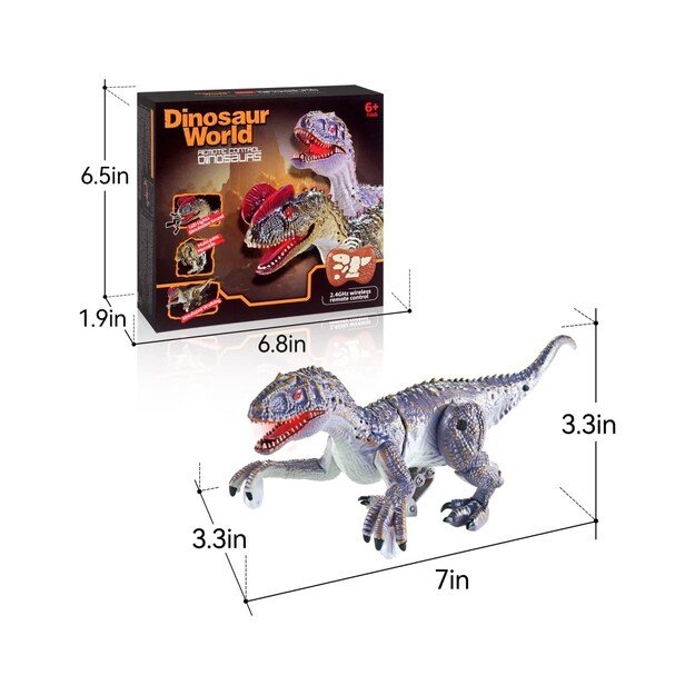 Mini dinozauras su valdymo pultu , su garso ir šviesos efektais