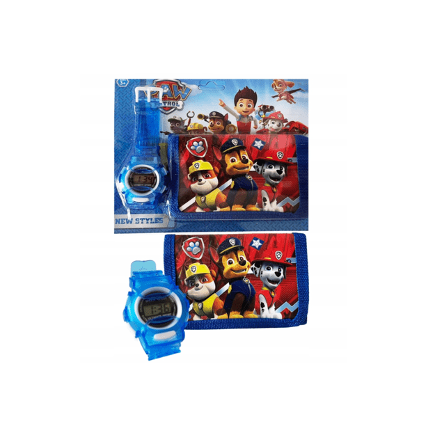 Elektroninis laikrodis ir piniginė Paw patrol