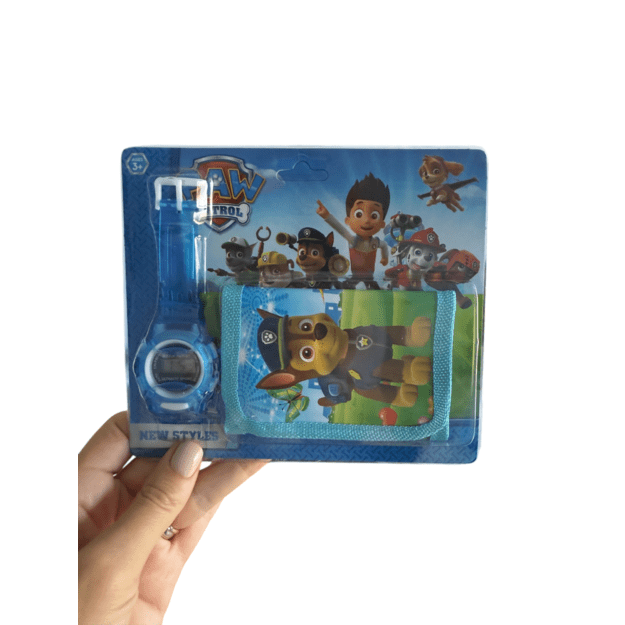 Elektroninis laikrodis ir piniginė Paw patrol