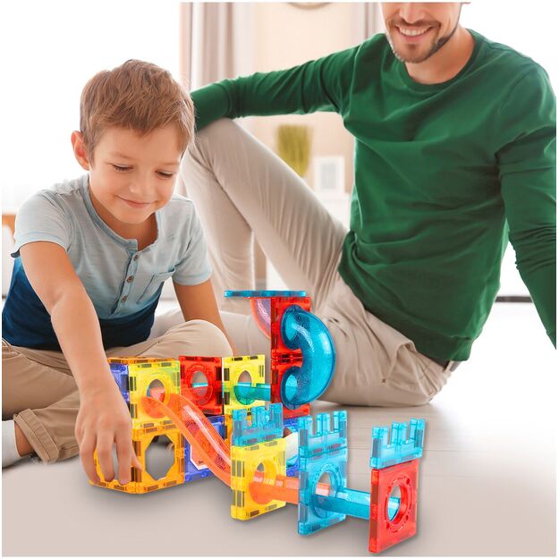 Magnetinis konstruktorius su kamuoliukais 75 detalės šviečiantis 5