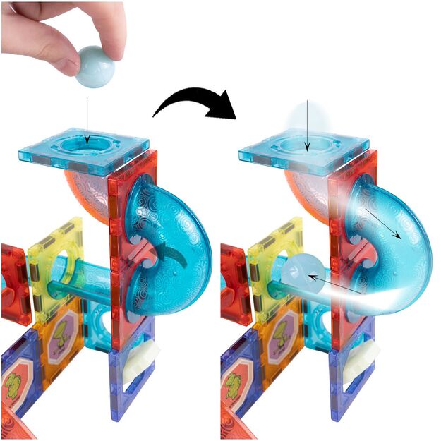 Magnetinis konstruktorius su kamuoliukais 75 detalės šviečiantis 1