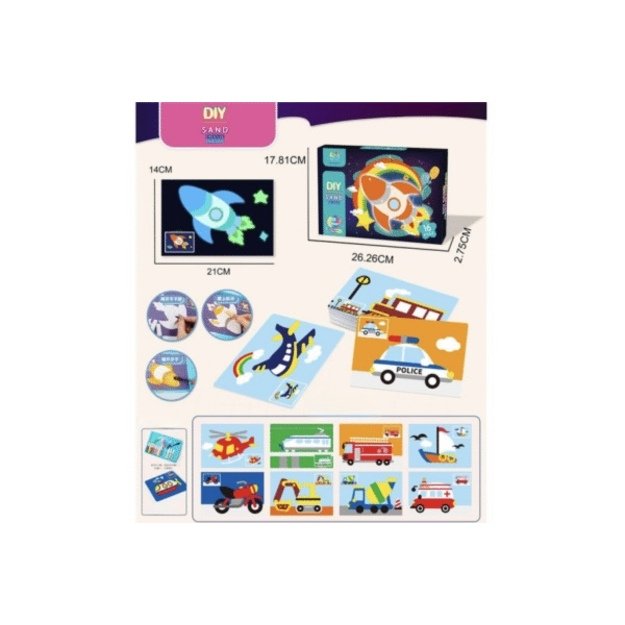 Smėlio piešimo rinkinys Kosmoso raketa (16 psl.)