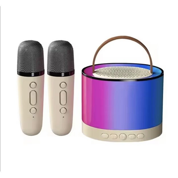 K52 Karaoke kolonėlė su dviem mikrofonais (RGB šviesos) 3