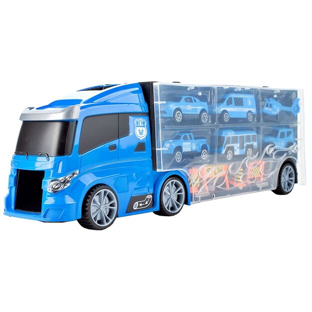 Policija vilkikas su kelio ženklais malūnsparnis 4