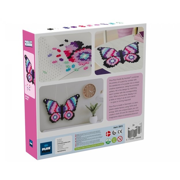 PLUS PLUS dėlionė pagal skaičius DRUGELIS 800 detalių 5