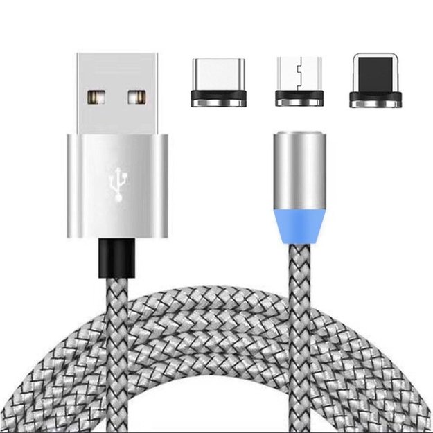 Magnetinis USB įkrovimo laidas 3in1