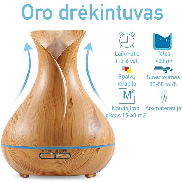 Oro Drėkintuvas, Eterinių Aliejų difuzorius - Geltona