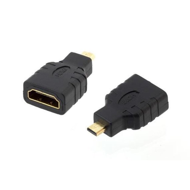 Perėjimas HDMI FEMALE į MICRO HDMI MALE GOLD