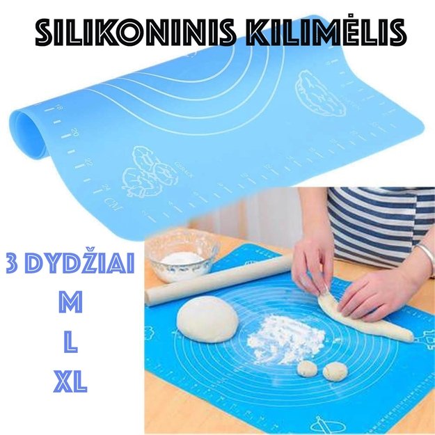 Silikoninis nelimpantis kilimėlis - M - Mėlyna